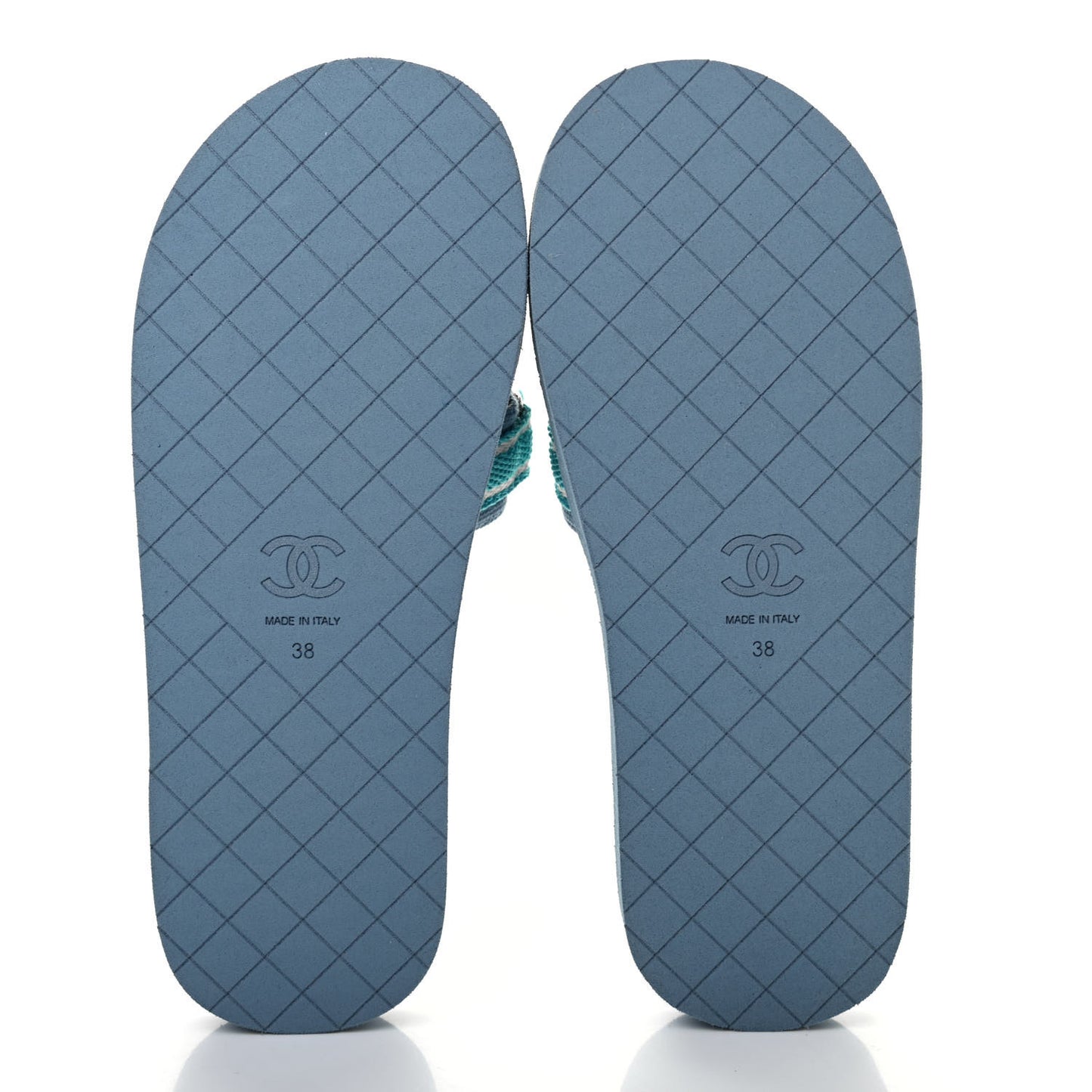 Fabric Rubber Coco Slides 38 Blue
