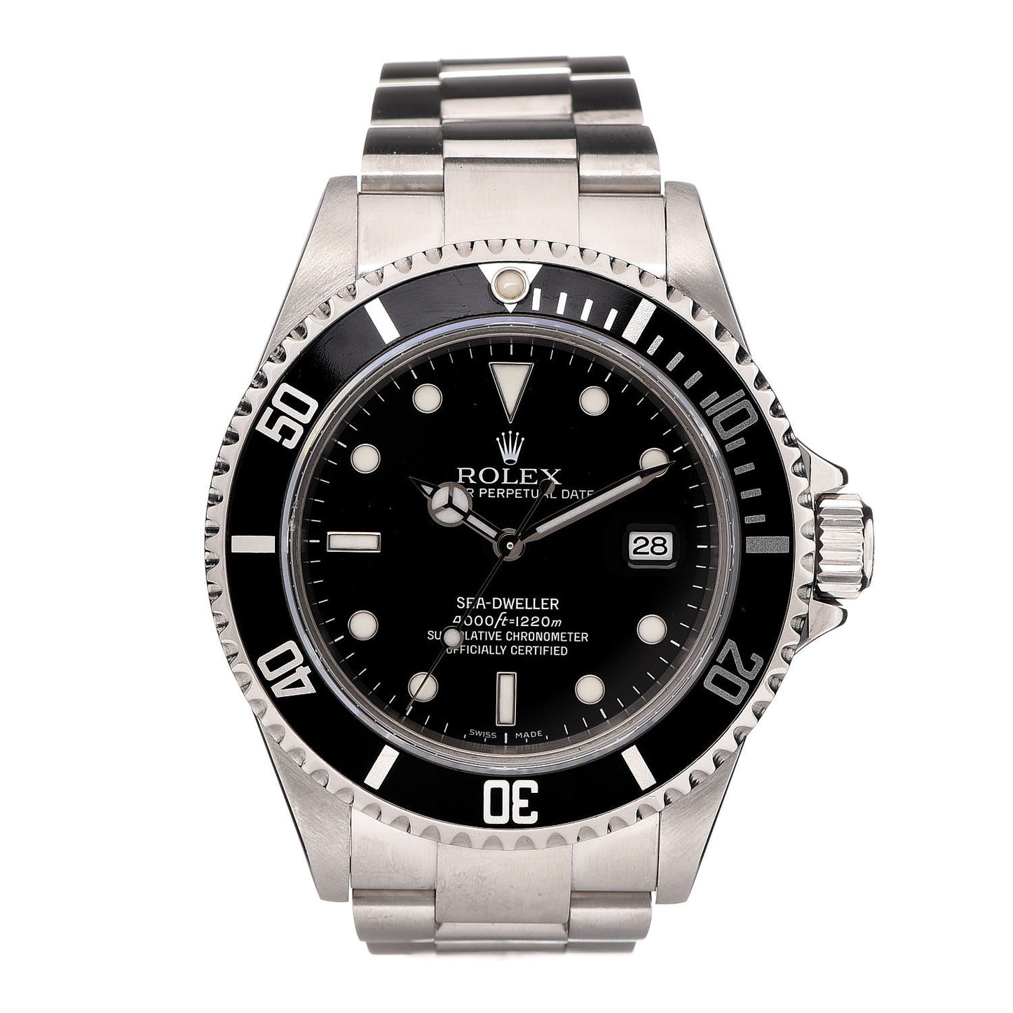Stainless Steel 40mm Sea-Dweller Oyster Perpetual Watch Black 16600