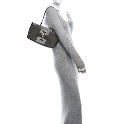 Gucci Satin Calsfkin Bardot Shoulder Bag Grey 2 of 10