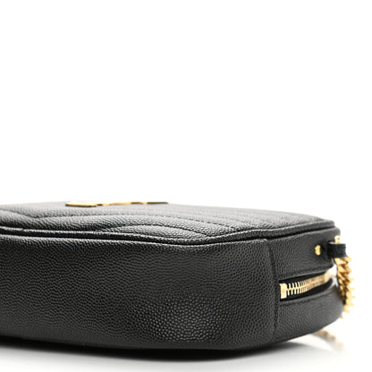 Saint Laurent Grain De Poudre Matelasse Monogram Mini Lou Camera Bag Black 10 of 11