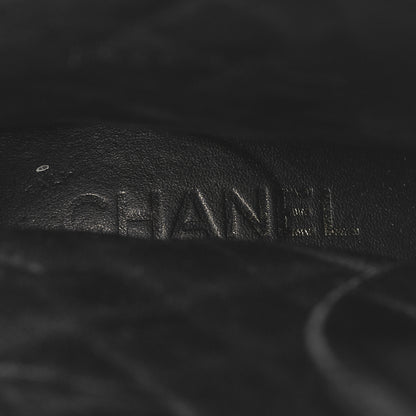 Chanel Shiny Calfskin Quilted Lace Up Combat Boots 38.5 Black 8 of 8