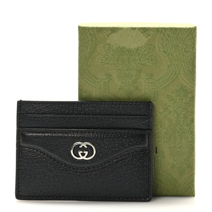 Gucci Textured Dollar Calfskin Interlocking G Card Holder Black 8 of 8