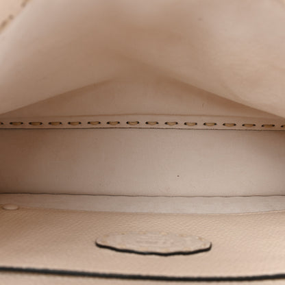 Fendi Vitello Granato Camoscio Selleria Macro Stitchings Medium Peekaboo I SEE U Satchel White 6 of 13