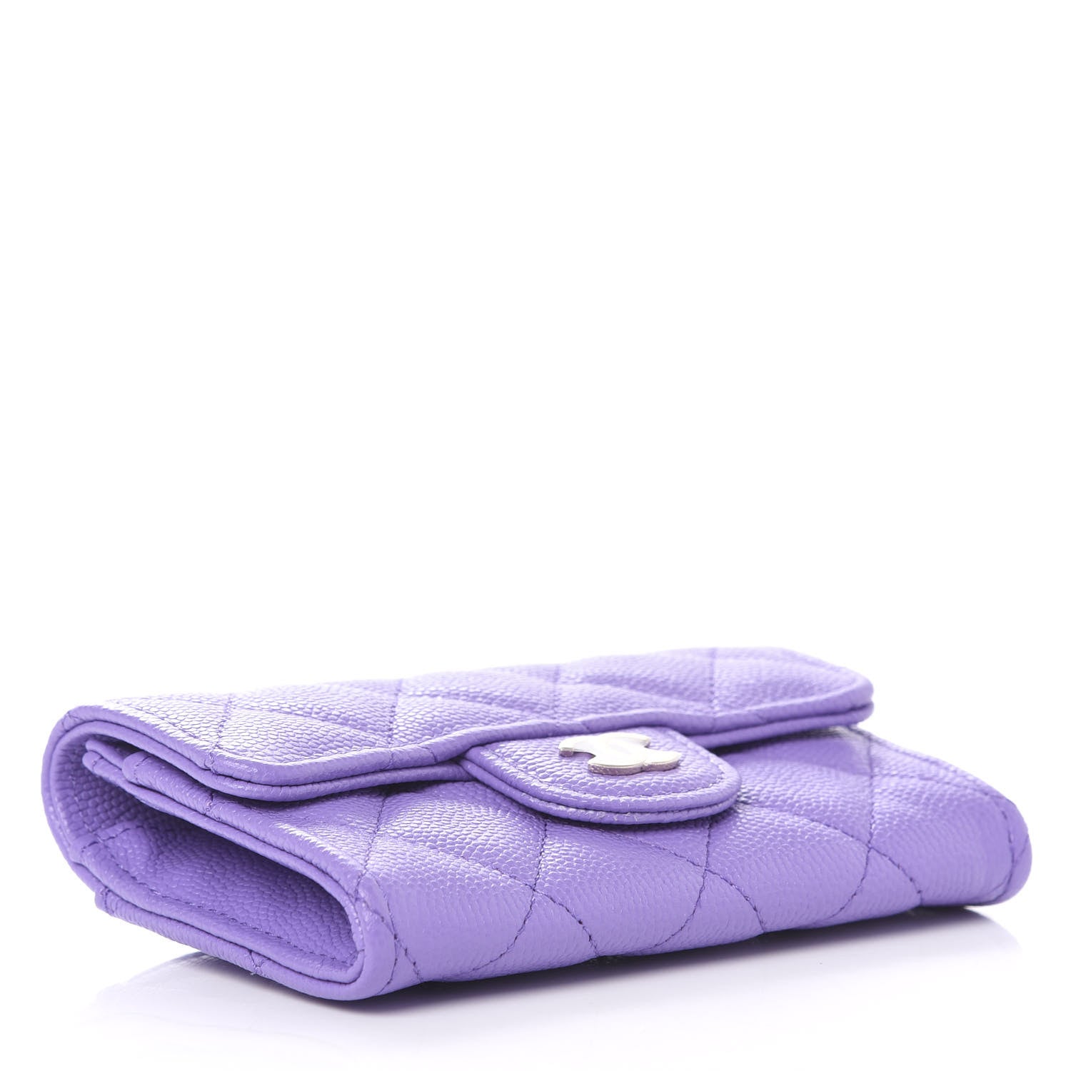 Chanel Caviar Quilted Flap Card Holder Wallet Purple 4 of 11