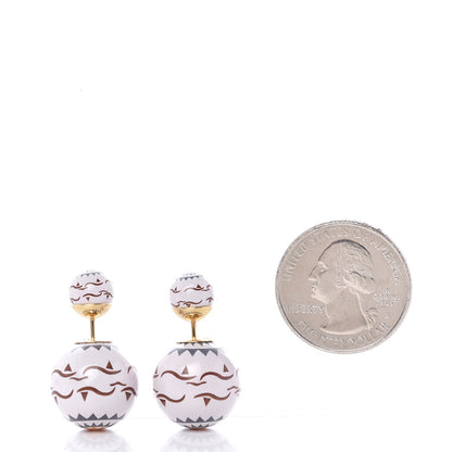 Christian Dior Mise En Dior Tribal Earrings White Blue Red 2 of 4