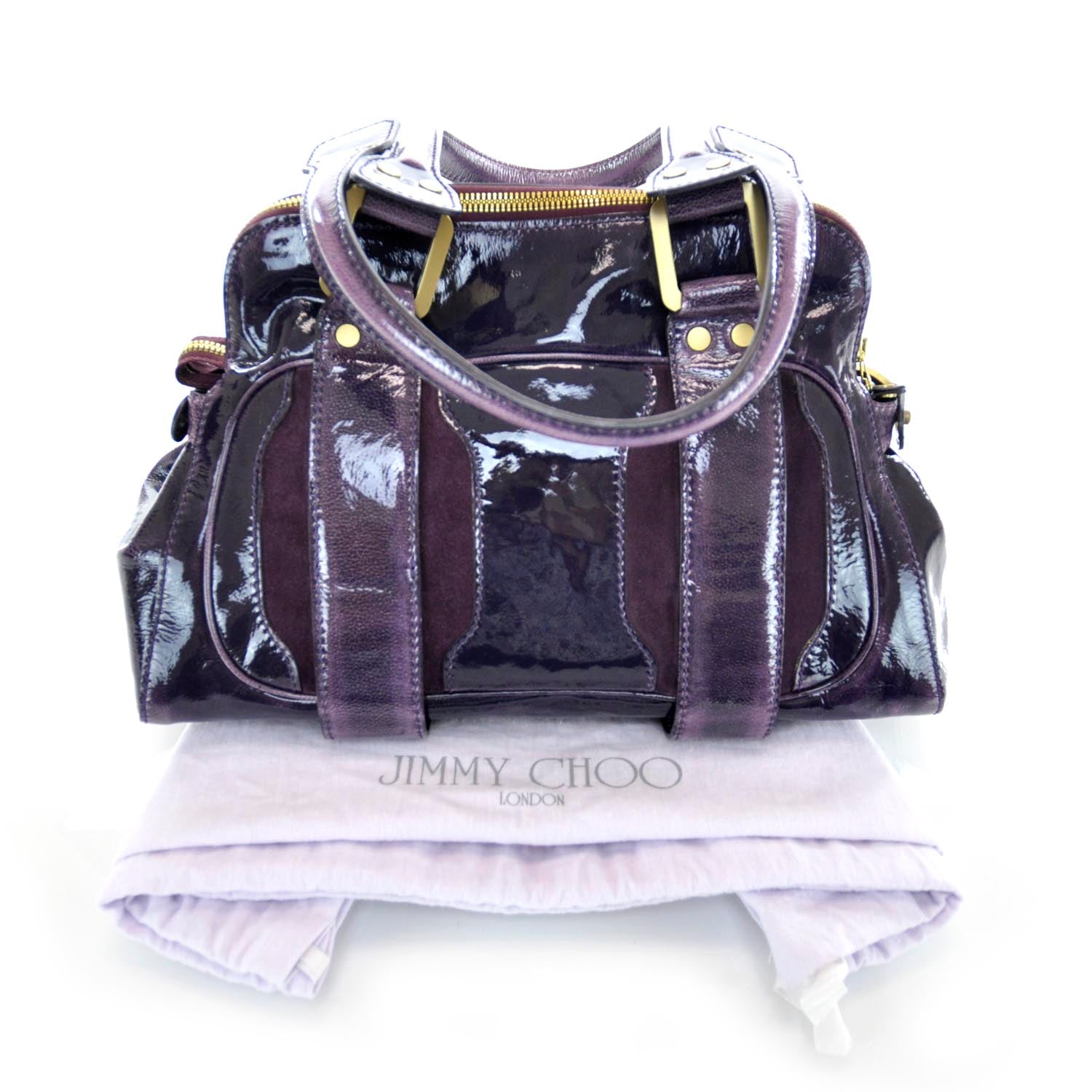 Jimmy Choo Liquid Patent Suede Malena Purple 3 of 10