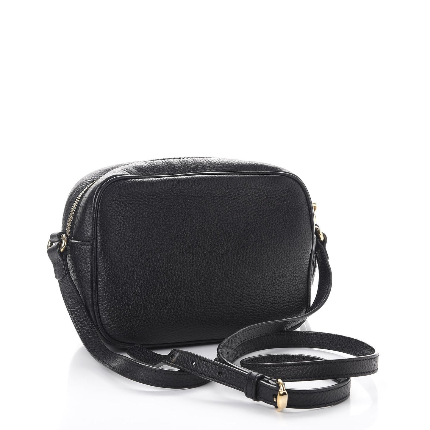 Pebbled Calfskin Small Soho Disco Bag Black