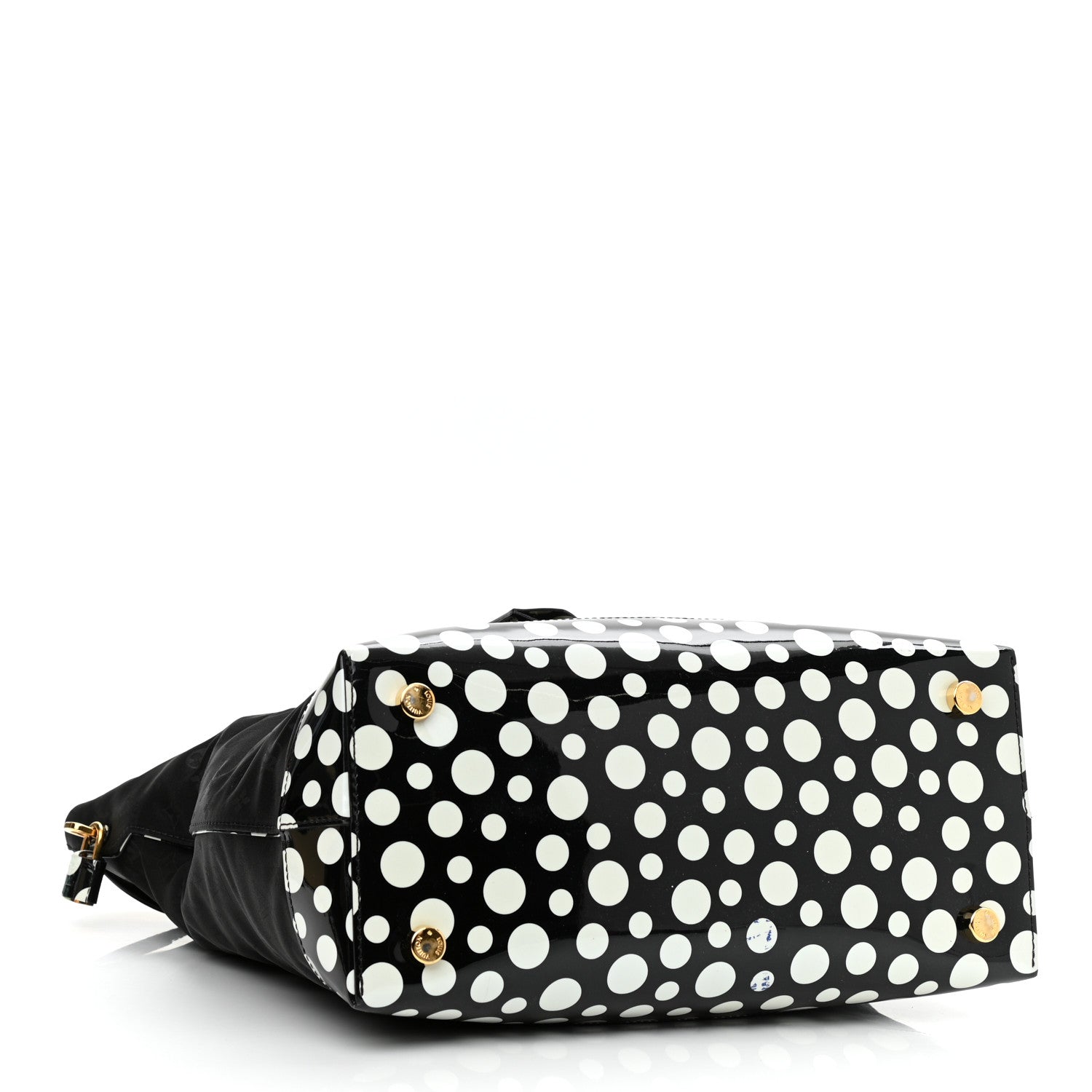 Louis Vuitton Nylon Kusama Infinity Dots Lockit Vertical MM Black White 3 of 9
