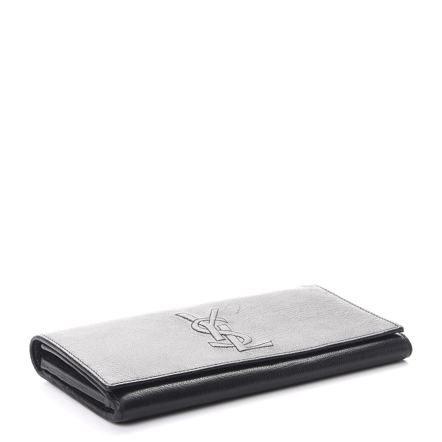 Saint Laurent Goatskin Monogram Classic Flap Wallet Black 4 of 8