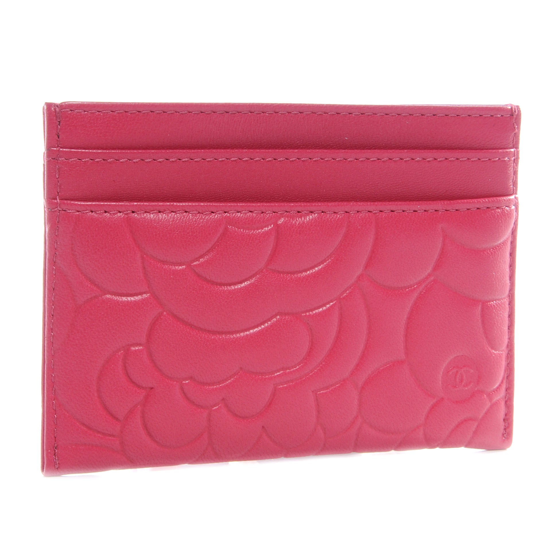 Chanel Lambskin Camellia Card Holder Fuchsia 3 of 8