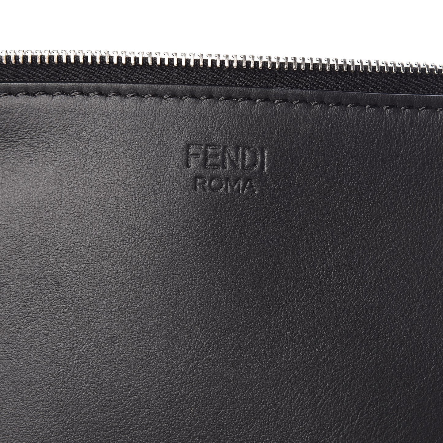 Calfskin Pearl F is Embellished Triplette Pouch Set Black