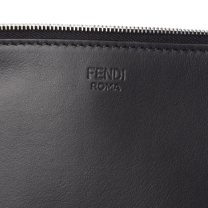 Fendi Calfskin Pearl F is Embellished Triplette Pouch Set Black 8 of 9