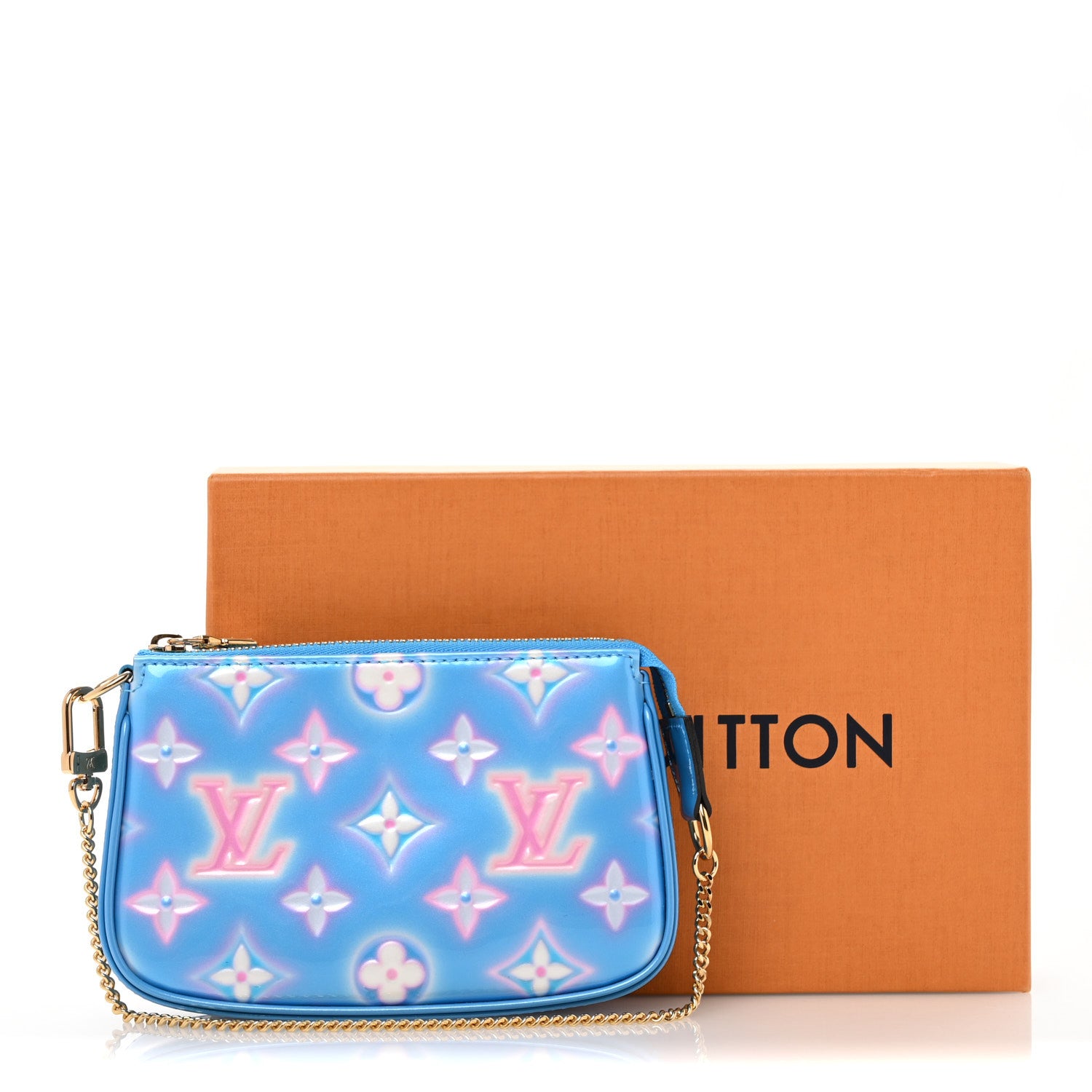 Louis Vuitton Vernis Valentine Mini Pochette Accessories Baby Blue Neon 9 of 9