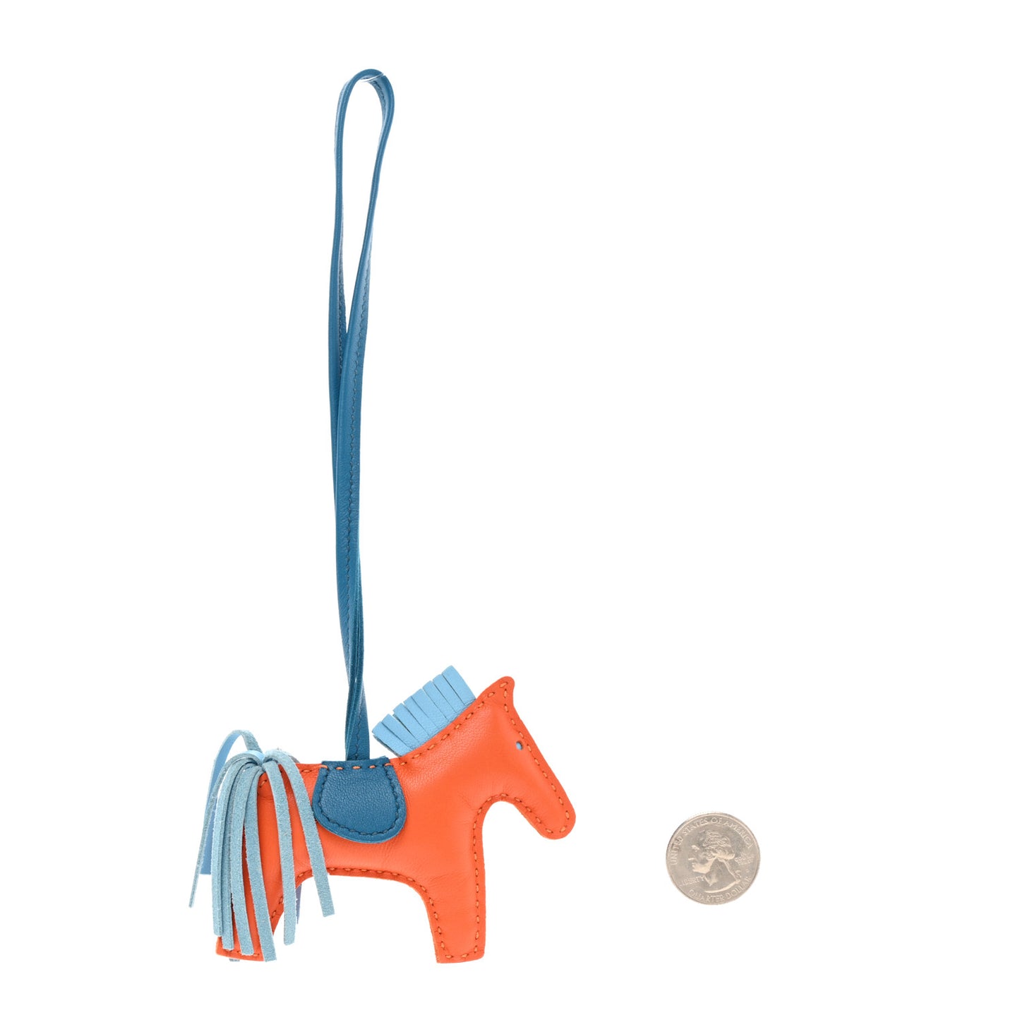 Milo Lambskin Grigri Rodeo Horse Bag Charm PM Orange Poppy Celeste Cobalt