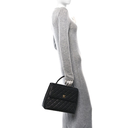 Chanel Caviar Quilted Jumbo Kelly Flap Black 2 of 12
