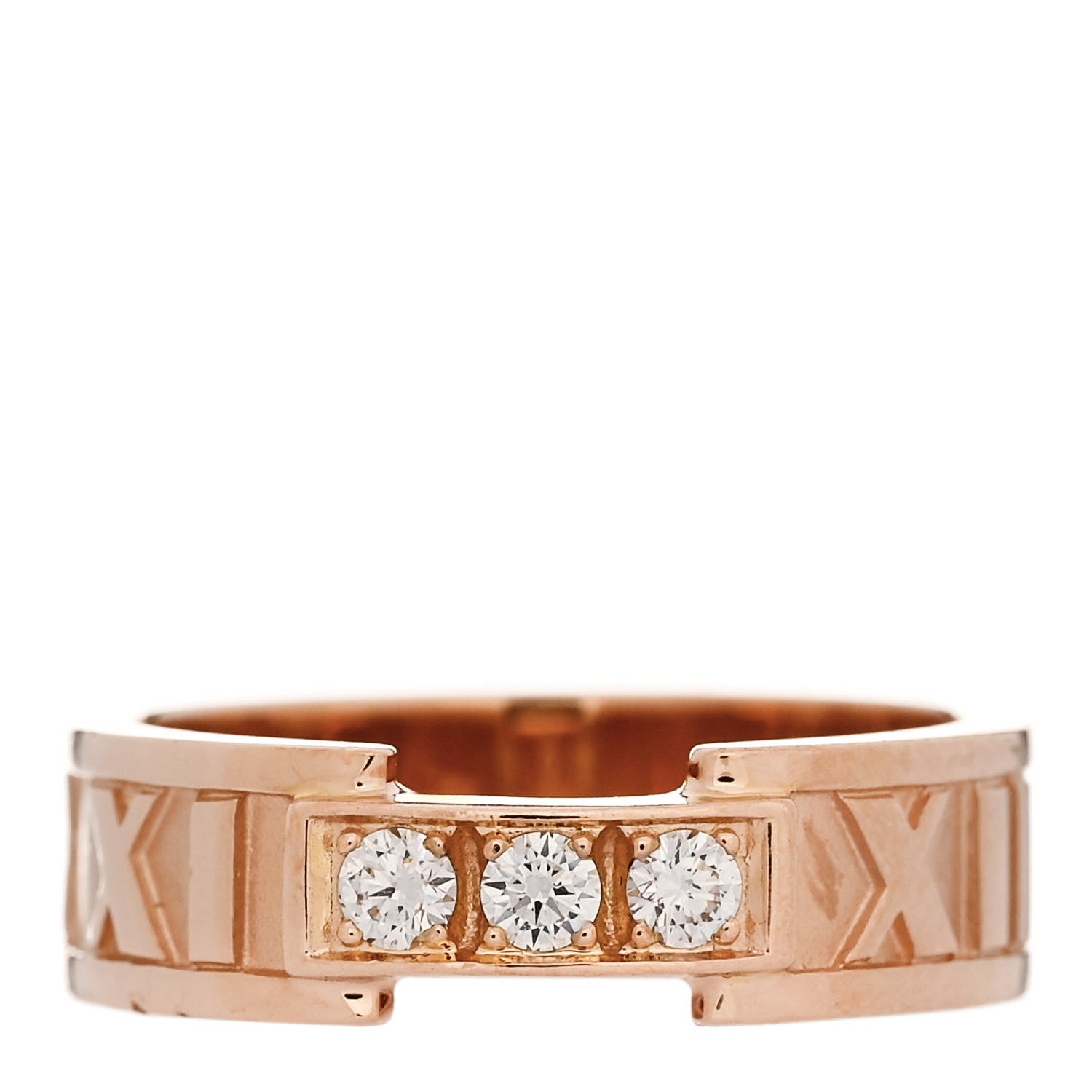 Tiffany 18K Rose Gold Diamond Atlas Ring 50 5.25 1 of 5