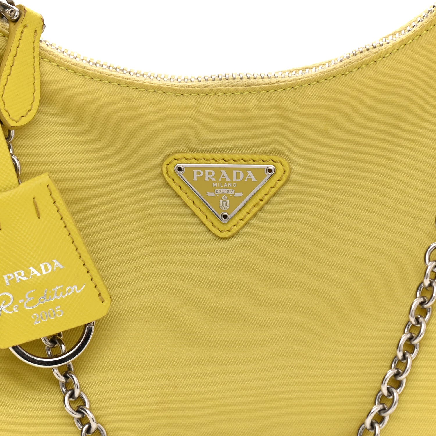 Prada Nylon Saffiano Re-Edition 2005 Shoulder Bag Ananas 8 of 13