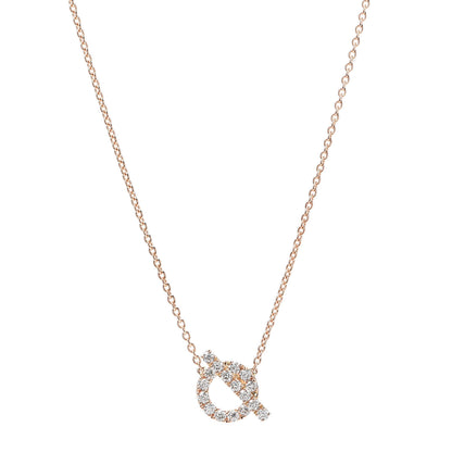Hermes 18K Rose Gold Diamond Finesse Pendant Necklace 1 of 6