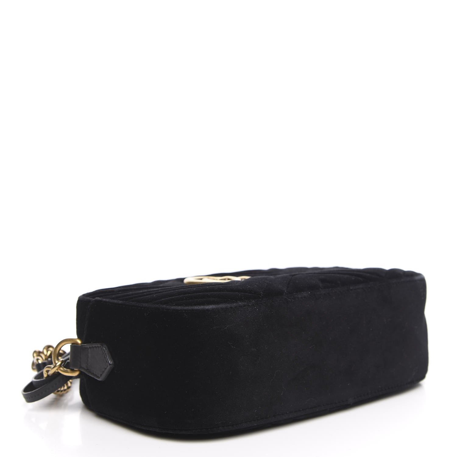 Gucci Velvet Matelasse Small GG Marmont Chain Shoulder Bag Black 4 of 14