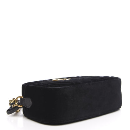 Gucci Velvet Matelasse Small GG Marmont Chain Shoulder Bag Black 4 of 14