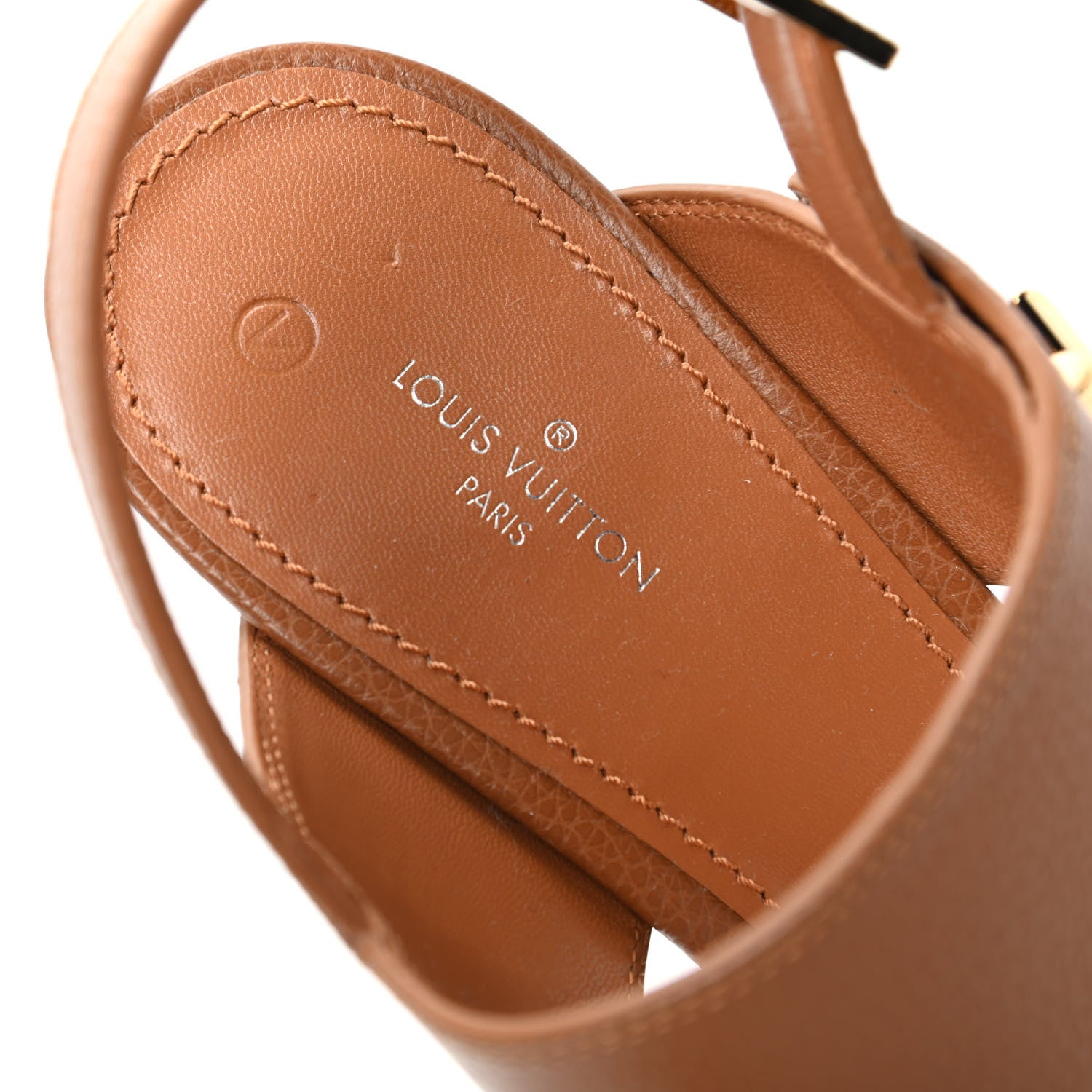 Louis Vuitton Grained Calfskin Horizon Platform Sandals 41 Cognac 8 of 10