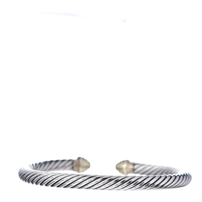 David Yurman Sterling Silver 14K Yellow Gold 5mm Cable Classics Bracelet 3 of 4