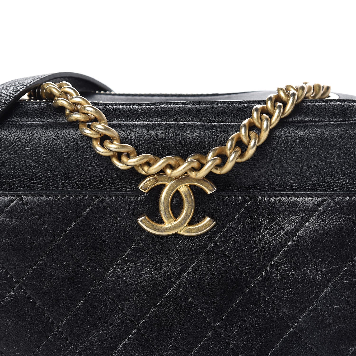 Chanel Grained Calfskin Quilted Flat Camera Case Black 9 of 12