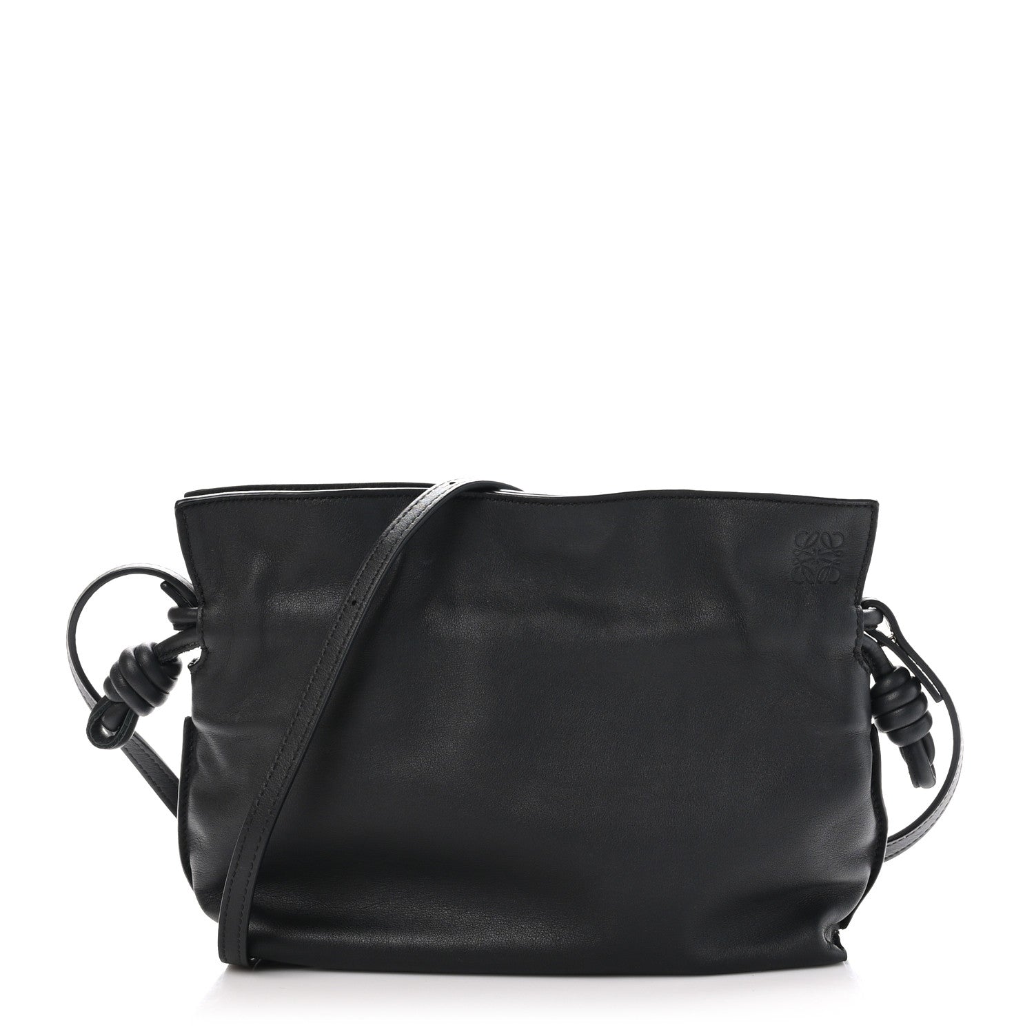 Loewe Calfskin Mini Flamenco Knot Clutch Black 1 of 9