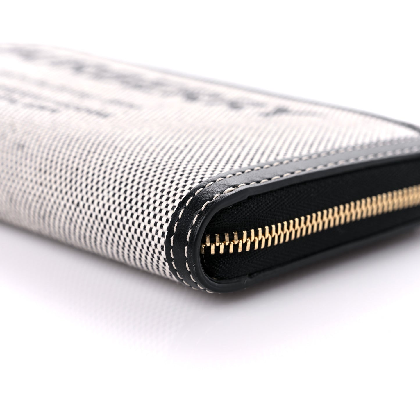 Canvas Horseferry Print Elmore Zip Around Wallet Black Tan