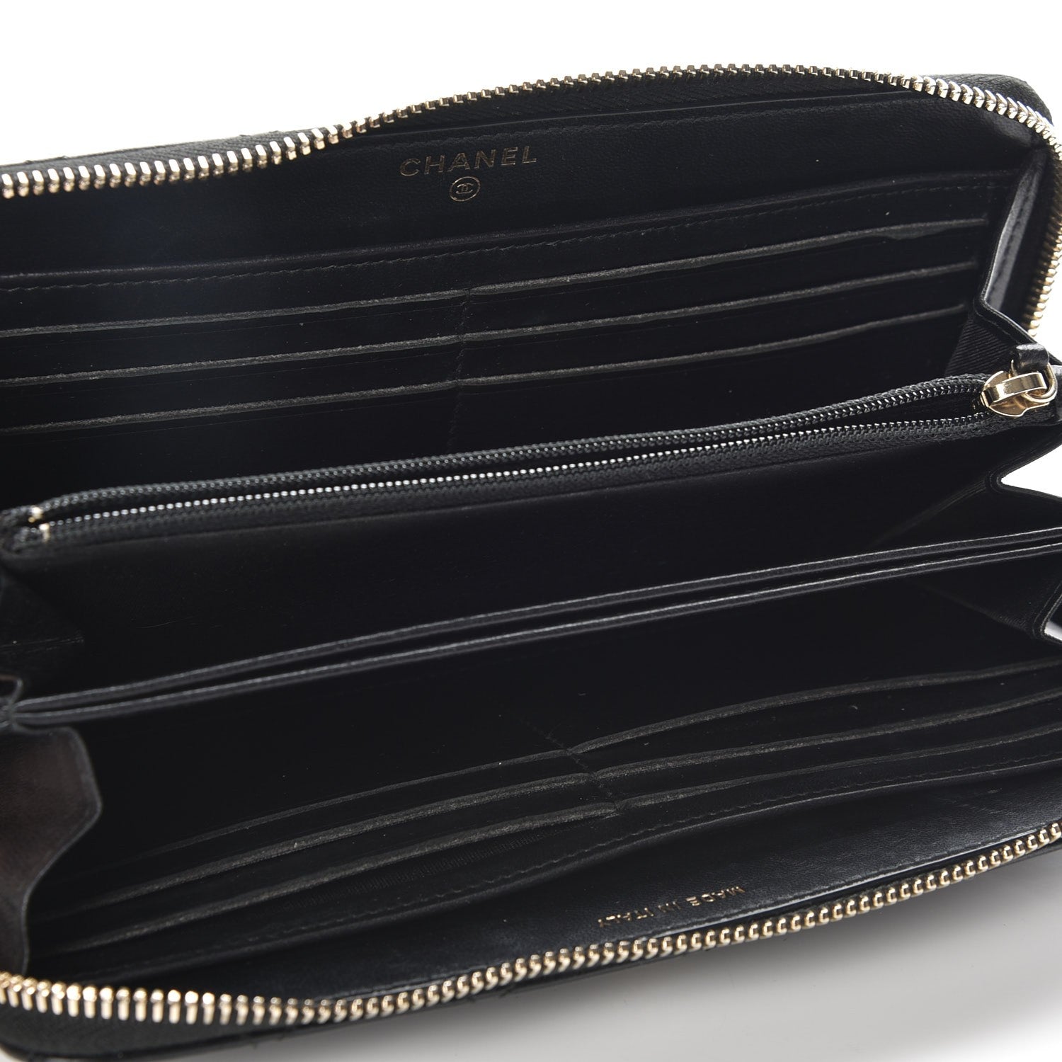 Chanel Lambskin Quilted Pearl Chain Wrist Wallet Black 8 of 9