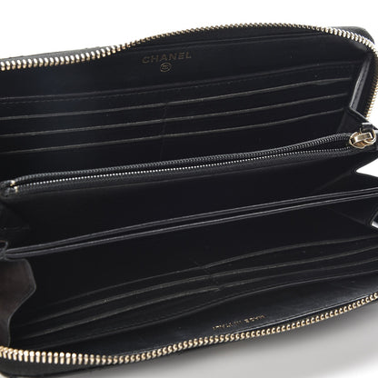 Chanel Lambskin Quilted Pearl Chain Wrist Wallet Black 8 of 9