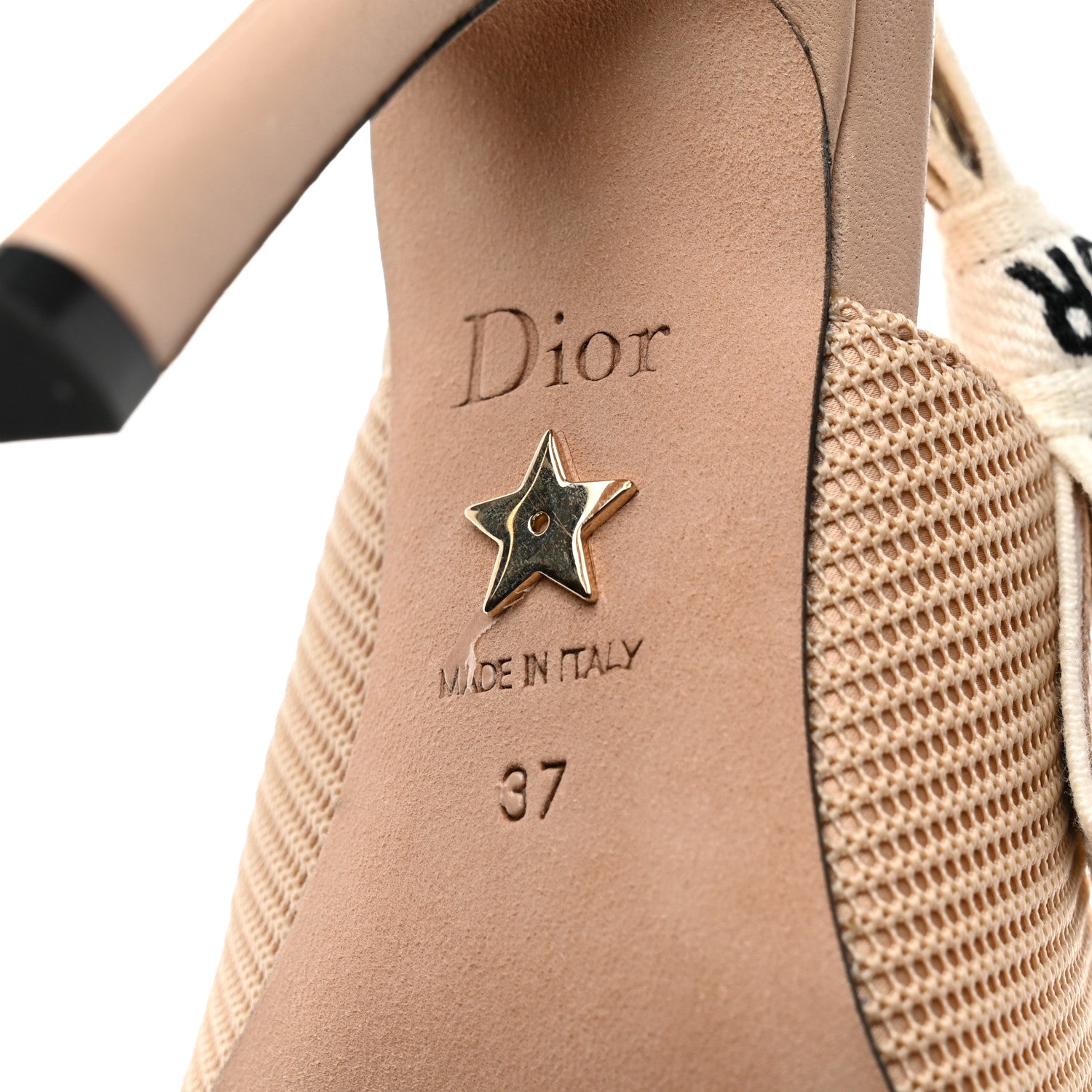 Christian Dior Technical Canvas Ribbon J'Adior Slingback 100mm Pumps 37 Powder Nude 8 of 8