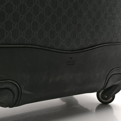 Gucci GG Supreme Monogram Large Four Wheel Suitcase Black Grey 10 of 14
