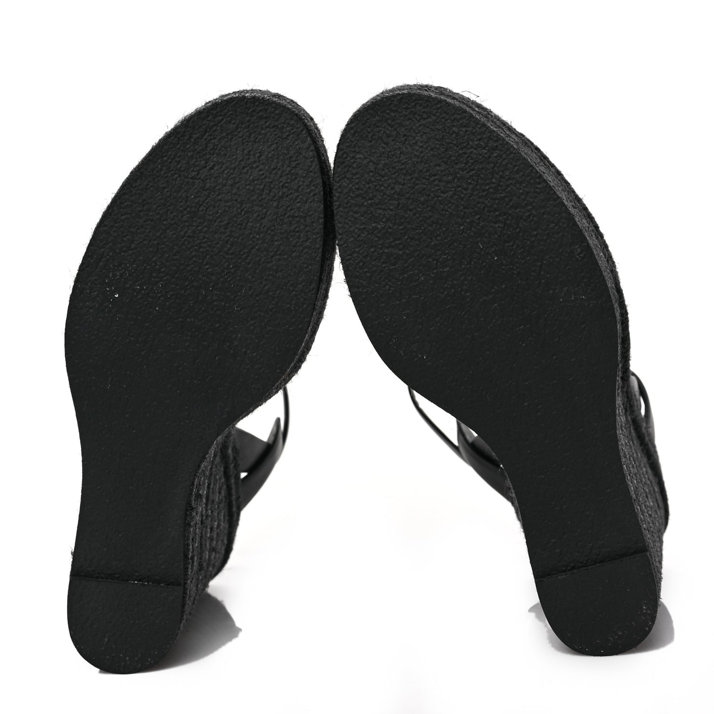 Calfskin Tribute 95 Platform Espadrille Wedge Sandals 37 Black