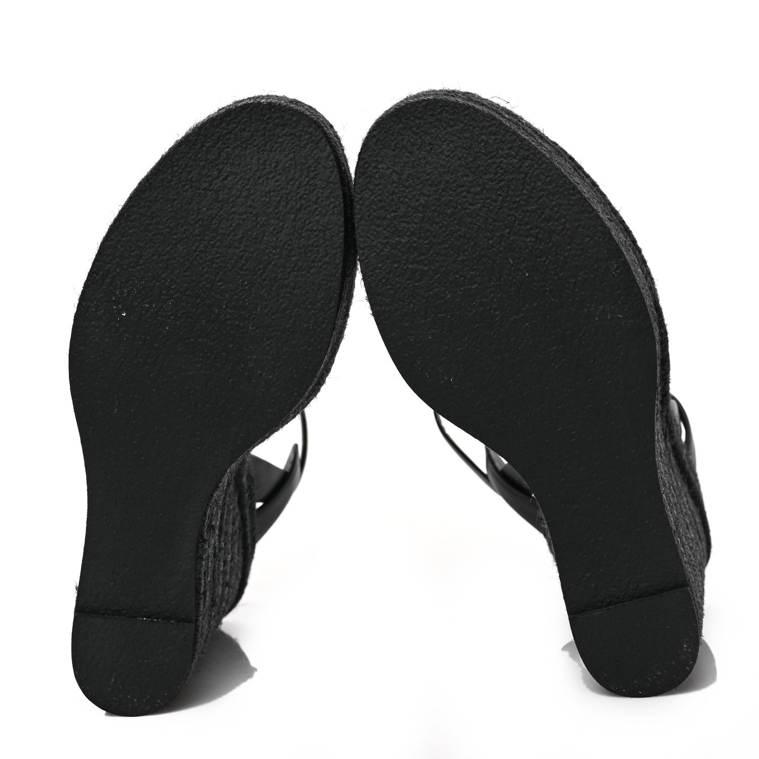 Saint Laurent Calfskin Tribute 95 Platform Espadrille Wedge Sandals 37 Black 5 of 6