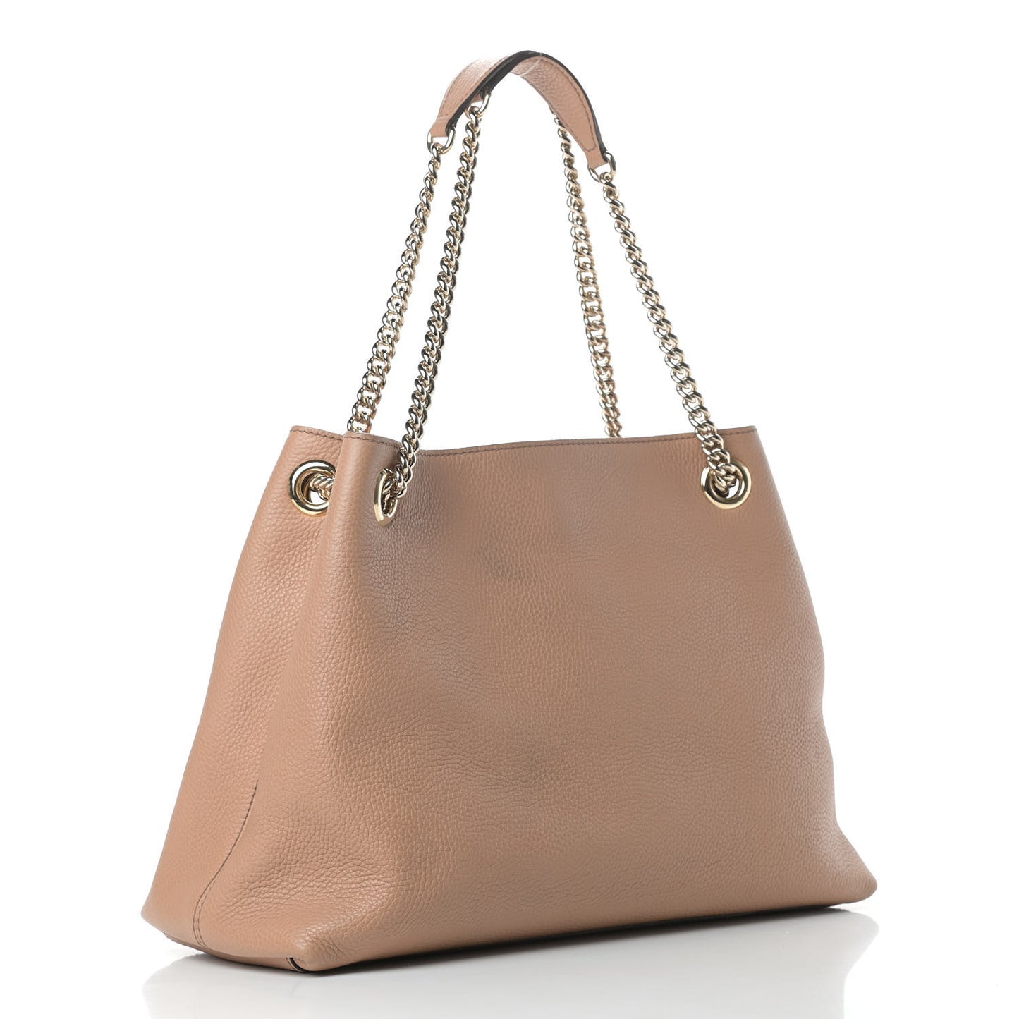 Pebbled Calfskin Medium Soho Chain Shoulder Bag Rose Beige