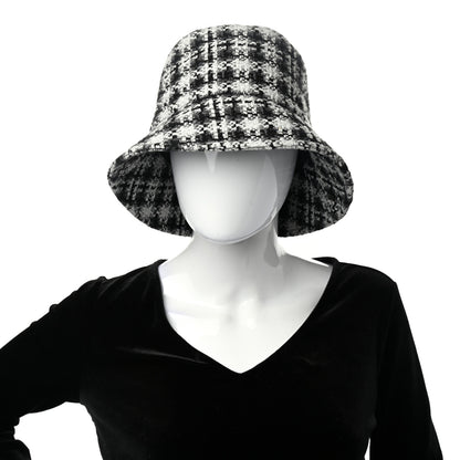 Chanel Tweed Bucket Hat L Black White 2 of 9