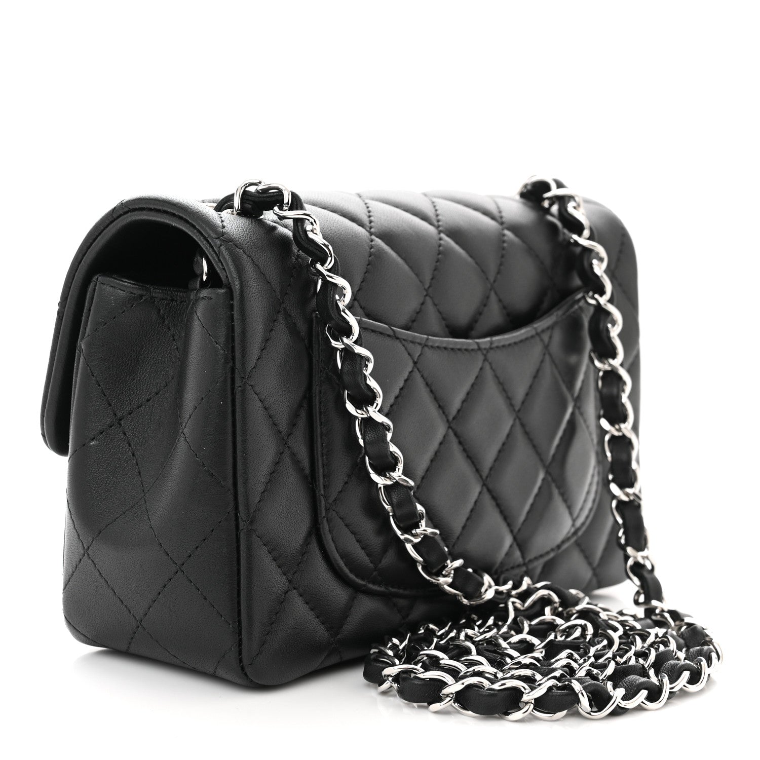 Chanel Lambskin Quilted Mini Rectangular Flap Black 3 of 11