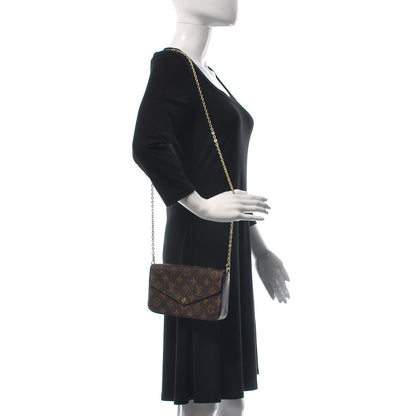 Louis Vuitton Monogram Pochette Felicie Chain Wallet Fuchsia 2 of 8