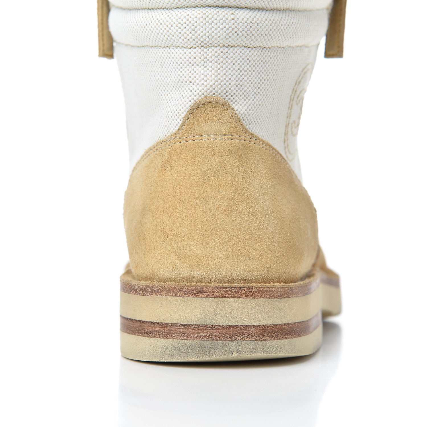 Chanel Toile Suede Calfskin CC Lace Up Short Boots 36 Light Beige 14 of 20