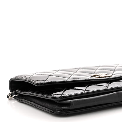Chanel Patent Quilted Brilliant Wallet On Chain WOC Black 10 of 11