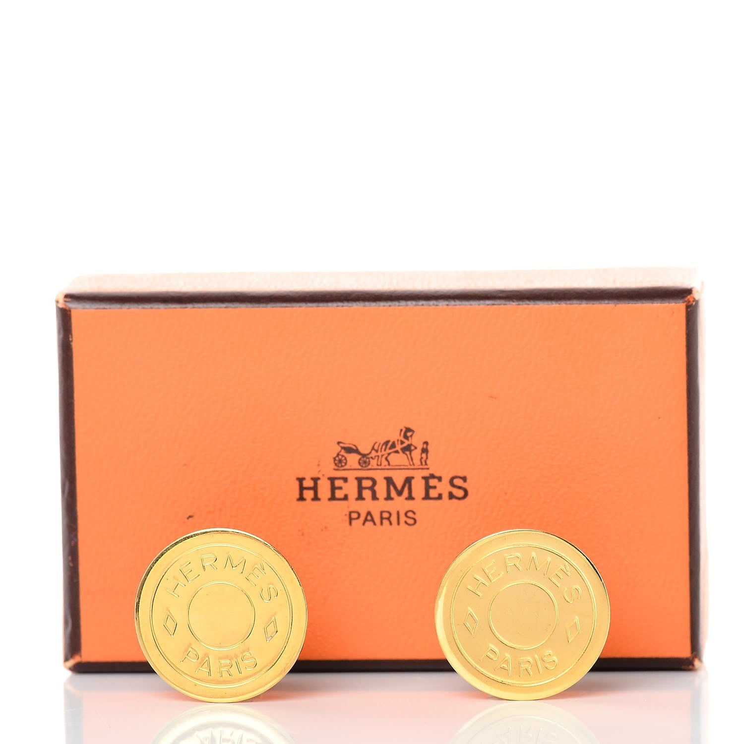 Hermes Clou De Selle Clip On Earrings Gold 5 of 5