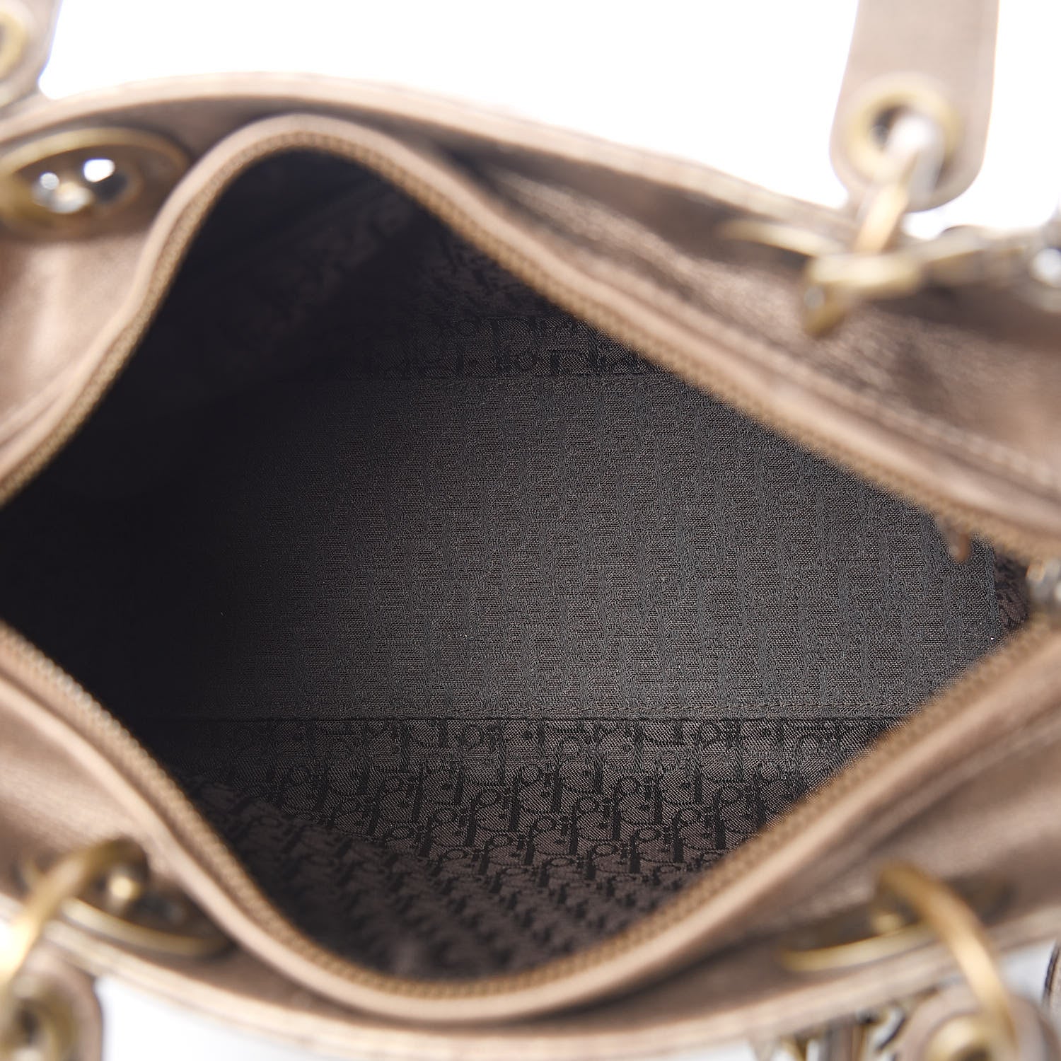 Christian Dior Metallic Lambskin Cannage Medium Lady Dior Bronze 5 of 10