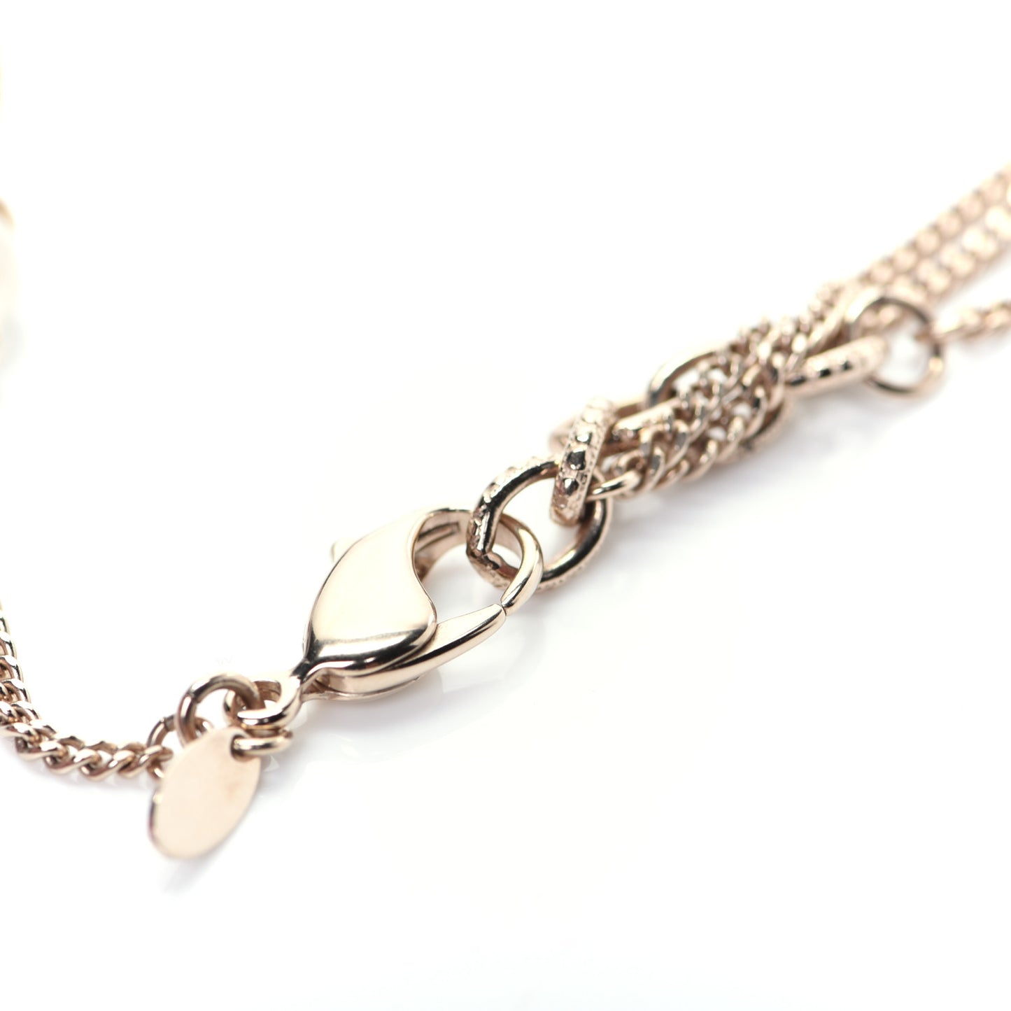 Beaded Pearl Crystal CC Long Necklace Gold Coral