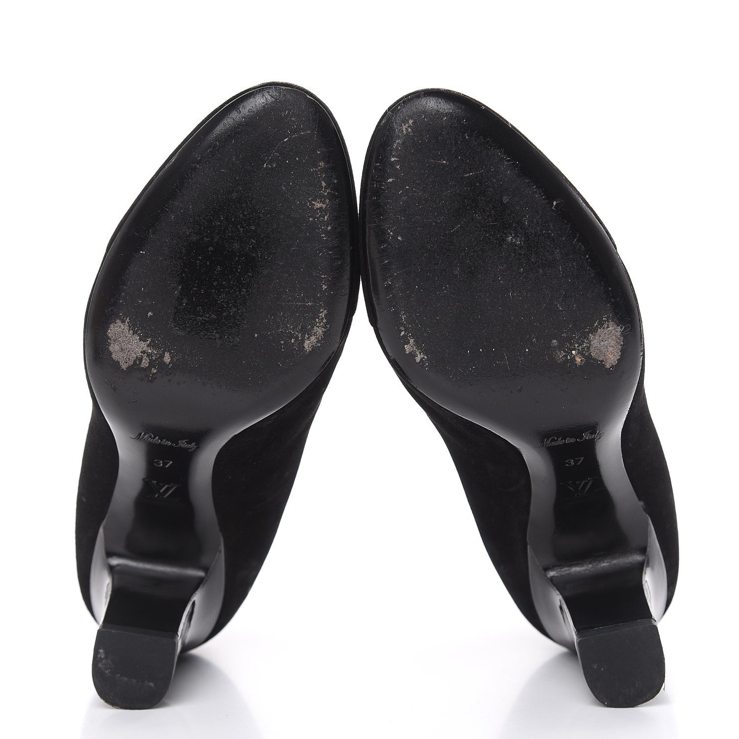Suede Monogram Uniformes Cap Toe Chelsea 75mm Ankle Boots 37 Black
