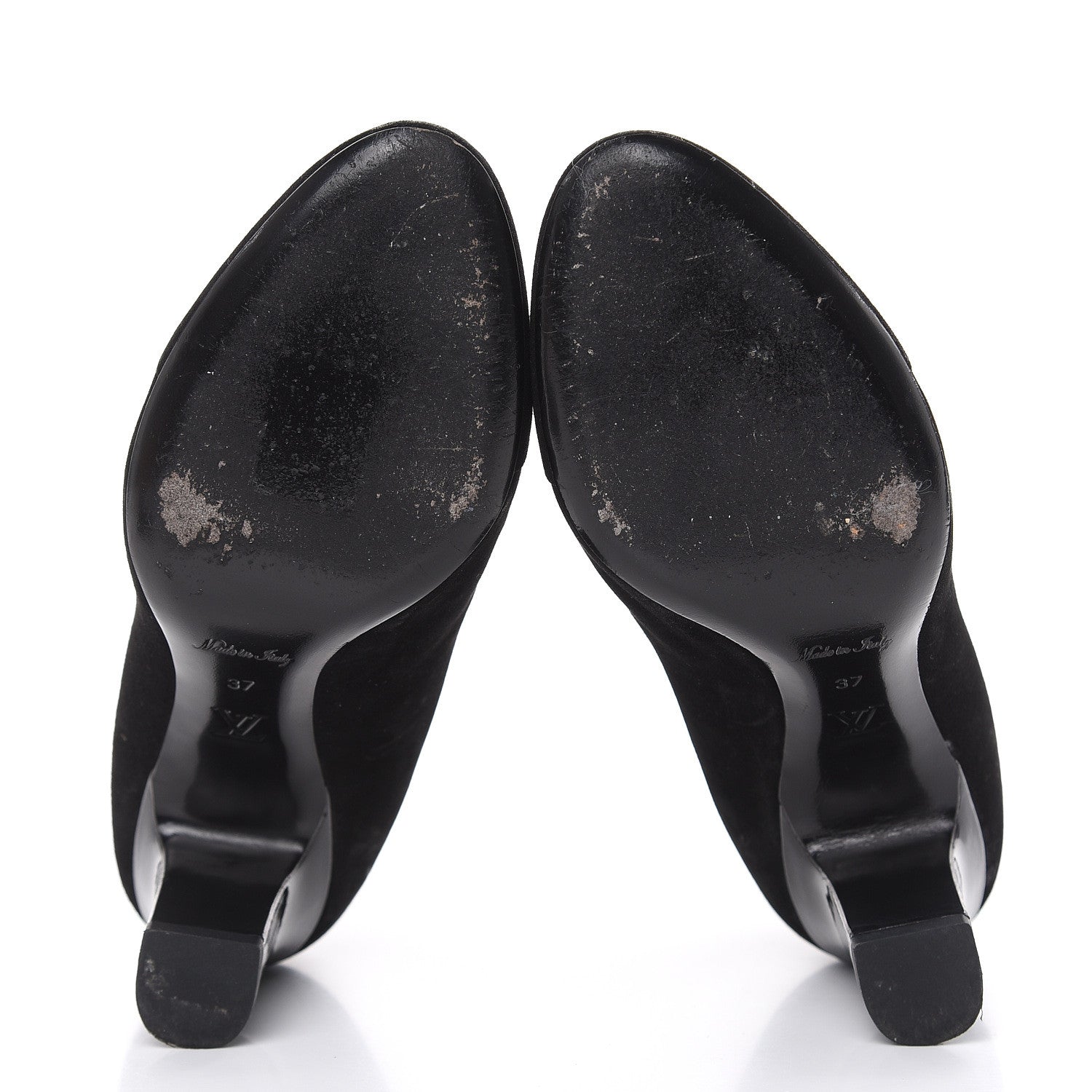 Louis Vuitton Suede Monogram Uniformes Cap Toe Chelsea 75mm Ankle Boots 37 Black 5 of 12