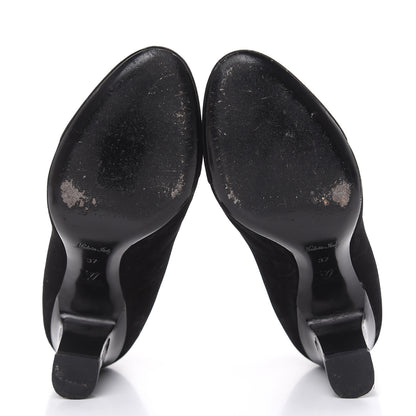 Louis Vuitton Suede Monogram Uniformes Cap Toe Chelsea 75mm Ankle Boots 37 Black 5 of 12