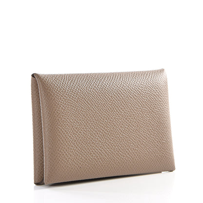 Hermes Epsom Calvi Card Case Etoupe 2 of 9