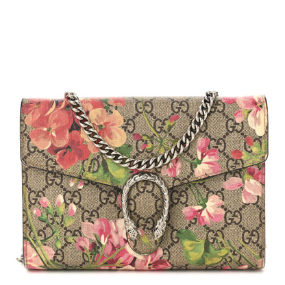 Gucci GG Supreme Monogram Blooms Mini Dionysus Chain Wallet Beige Multicolor Dry Rose 1 of 10