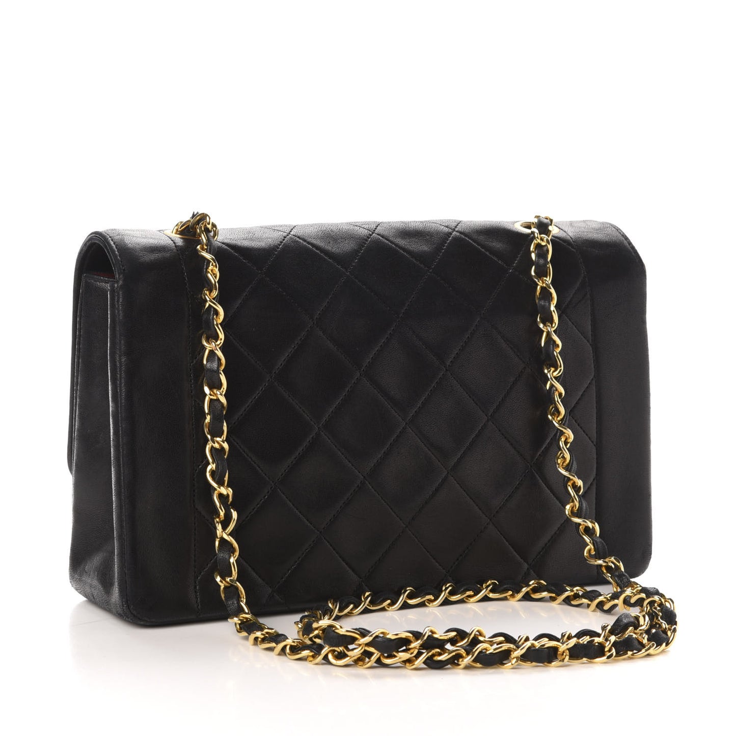 Lambskin Quilted Medium Single Flap Black
